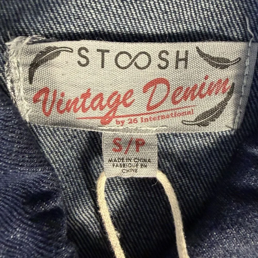 Stoosh Vintage Look Women's Denim Blue Jean‎ Long Sleeve Jacket Size Small NWT